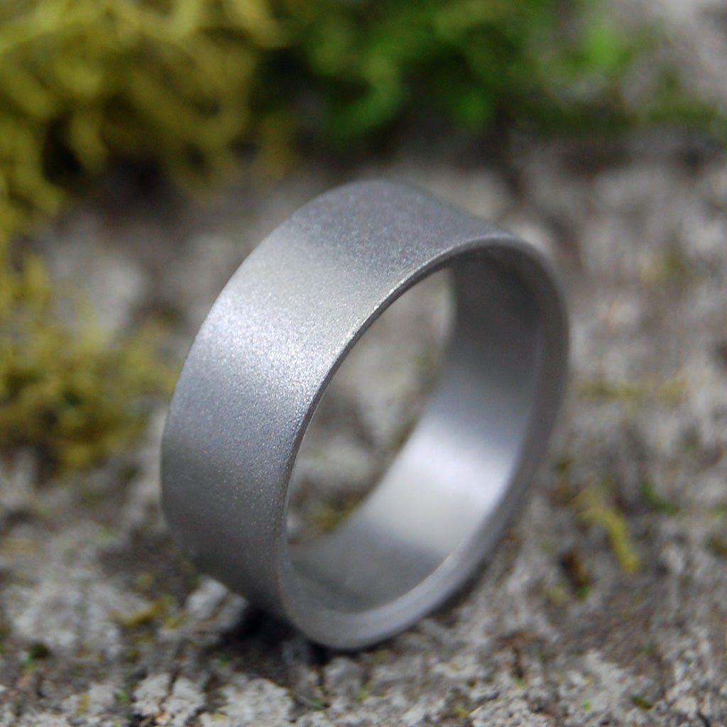 GLASS BEAD BLAST NAKED | Size 7.25 At 7.9mm | Titanium Wedding Ring | On Sale - Minter and Richter Designs