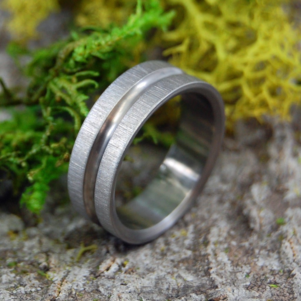 GLASS BLASTED DUET | Size 8.25 At 9.5mm | Titanium Wedding Ring | On Sale - Minter and Richter Designs