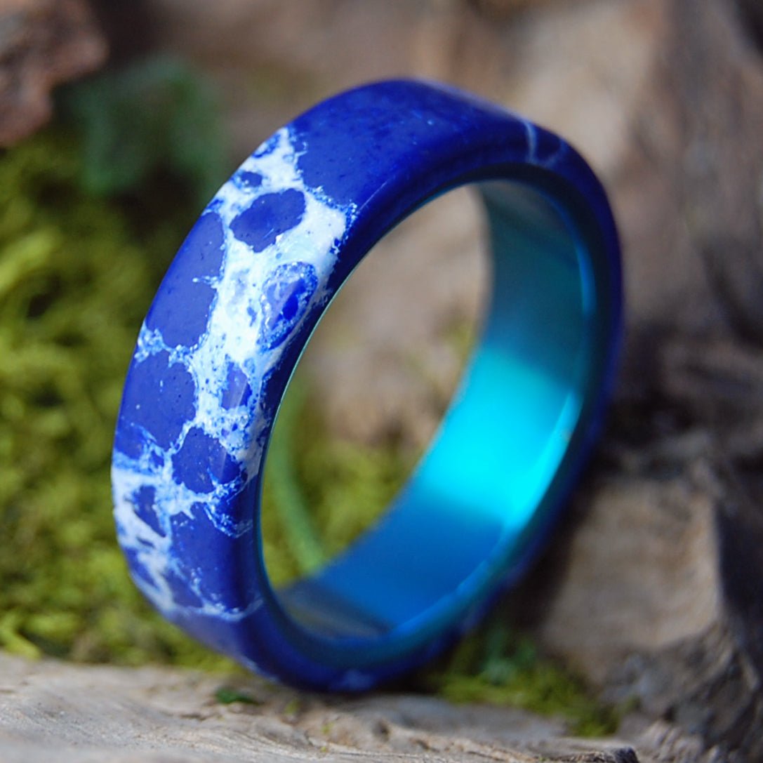 GOBLIN ORE | Men's Cobalt Stone & Titanium Wedding Ring - Minter and Richter Designs