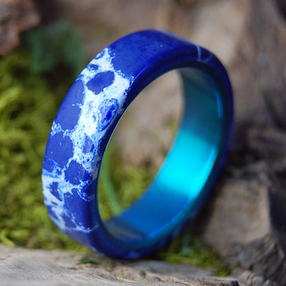 GOBLIN ORE | Men's Cobalt Stone & Titanium Wedding Ring - Minter and Richter Designs