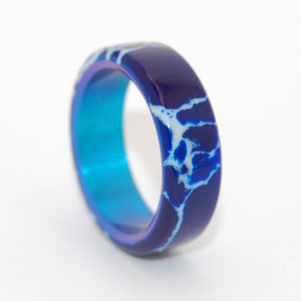 Goblin Ore | Men's Cobalt Stone & Titanium Wedding Ring - Minter and Richter Designs