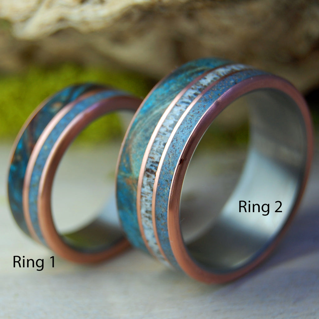 Lake Superior Earrings- Teal Wood Ring