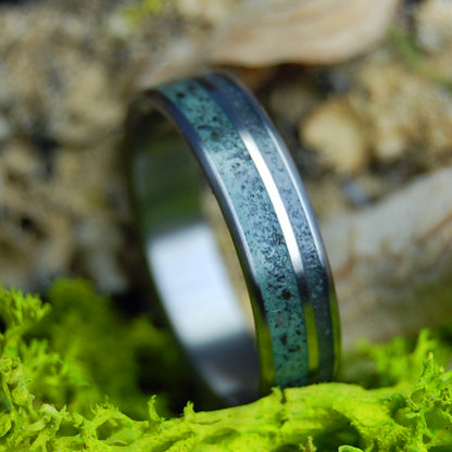 RHINE RIVER VALLEY | German Earth, River Rhine Rocks & Titanium Wedding Ring