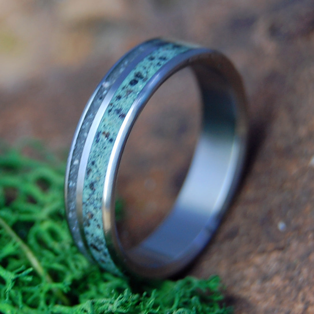 RHINE RIVER VALLEY | German Earth, River Rhine Rocks & Titanium Wedding Ring