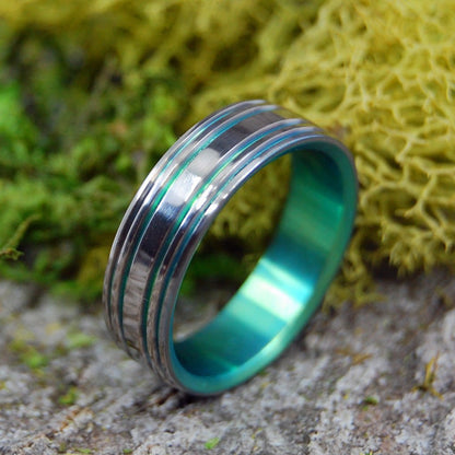 GREEN LANTERN | Size 10.5 At 6.4mm | Titanium Wedding Ring | On Sale - Minter and Richter Designs