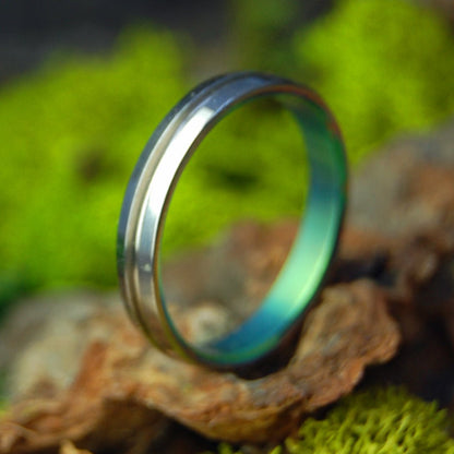 Green Signature | Size 9.75 At 4mm | Titanium Wedding Ring | On Sale - Minter and Richter Designs
