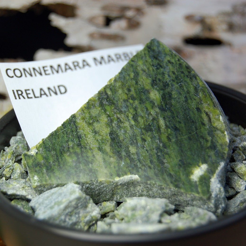 GREEN SUNSETS OF IRELAND | Men's Irish Bog Oak, Connemara Marble & Titanium Wedding Ring - Minter and Richter Designs