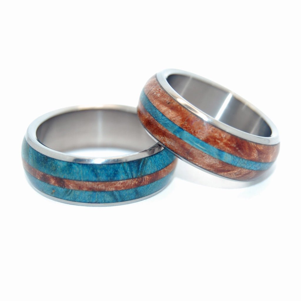 Halo | Maple Wood & Titanium - Unique Wedding Ring - Wedding Ring Set - Minter and Richter Designs