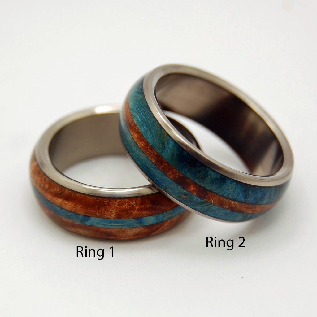 Halo | Maple Wood & Titanium - Unique Wedding Ring - Wedding Ring Set - Minter and Richter Designs