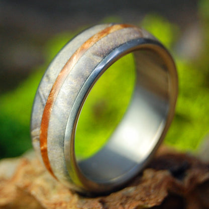 Halo | Size 10.5 At 8mm | Blue and Brown Maple | Unique Wedding Ring | On Sale - Minter and Richter Designs