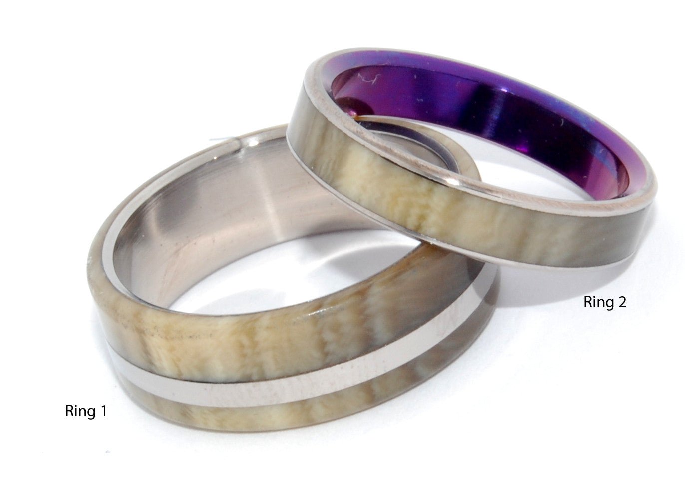 Happy Love | Cattle Horn & Titanium Wedding Ring - Purple Ring - Minter and Richter Designs