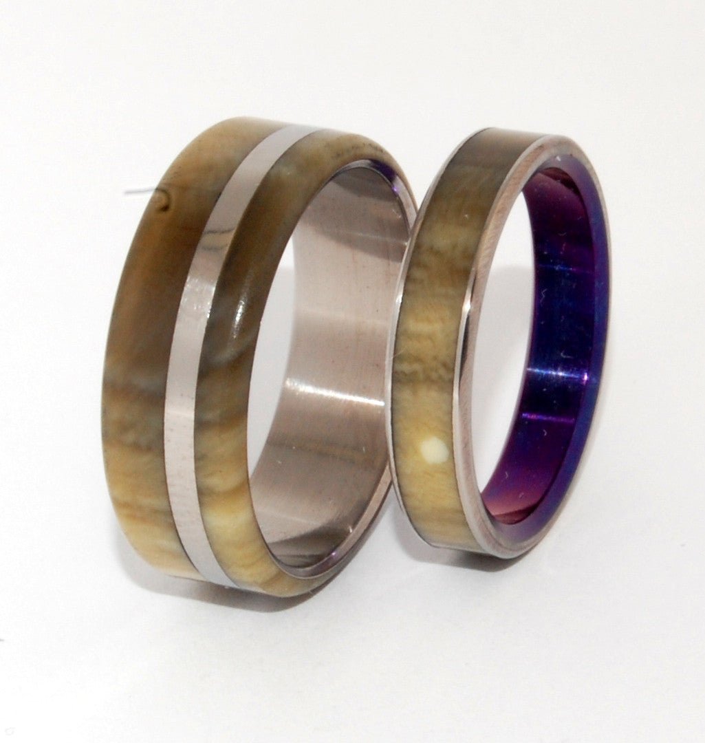 Happy Love | Cattle Horn & Titanium Wedding Ring - Purple Ring - Minter and Richter Designs