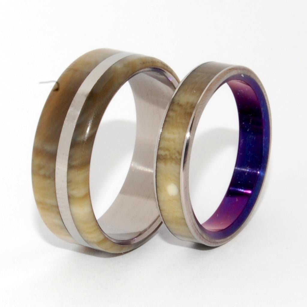 Happy Love | Cattle Horn & Titanium Wedding Ring - Purple Ring - Minter and Richter Designs