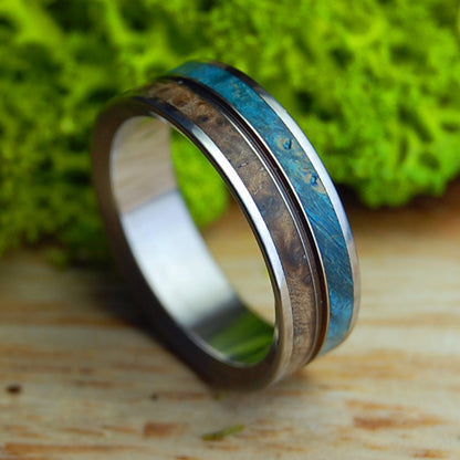 HEAVEN ON EARTH | Men's Wood & Titanium Wedding Ring