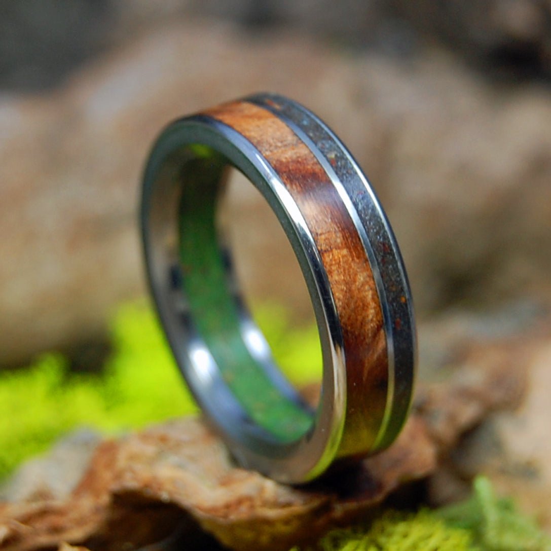 High Under The Redwood | Men's Marijuana, Joshua Tree, California Redwood & Titanium Wedding Ring - Minter and Richter Designs