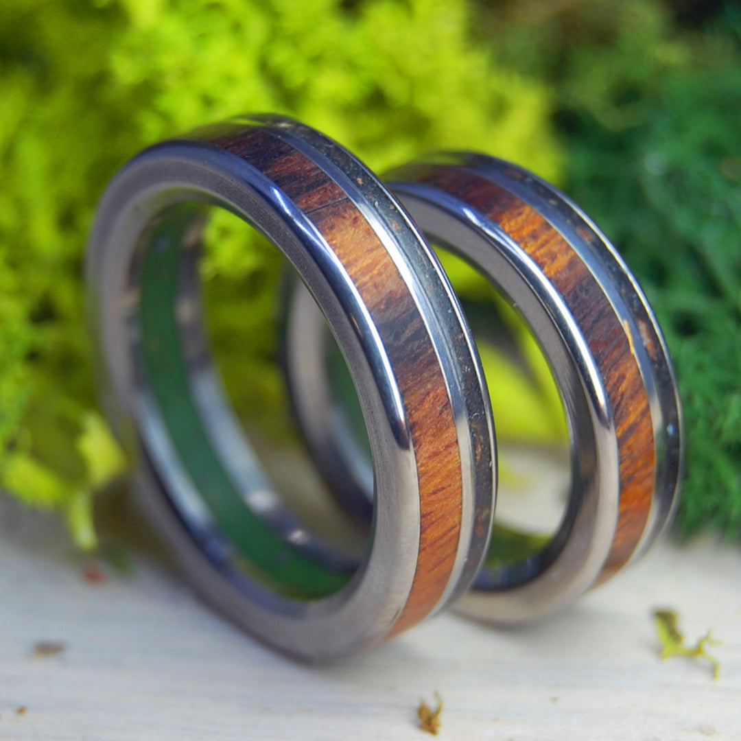Fiery Red Wedding Rings & Bands - Jasper, Palm Wood, Resin & More ...