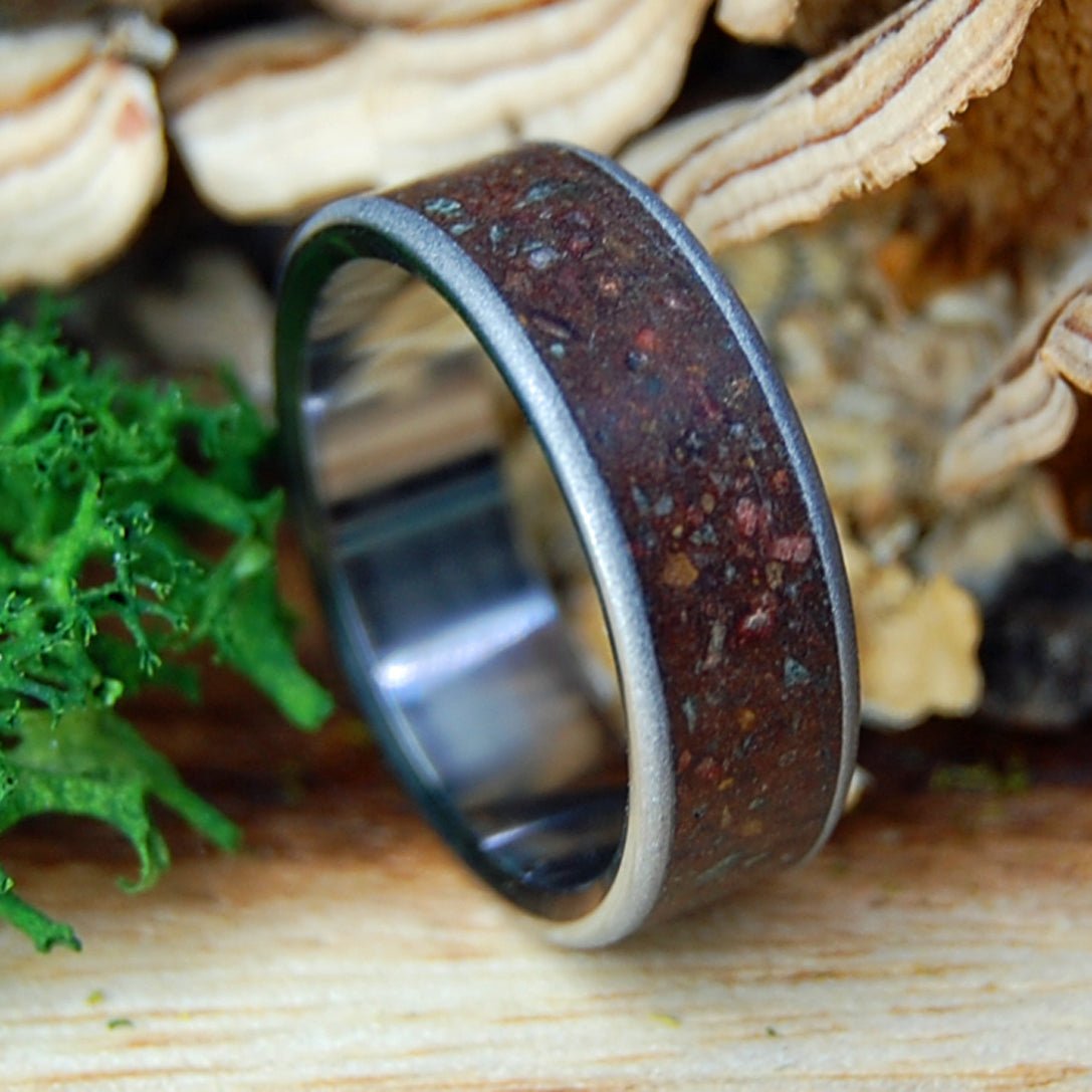 HOMESTEAD | Men's Crushed Montana and Glacier National Rock & Titanium Wedding Ring - Minter and Richter Designs