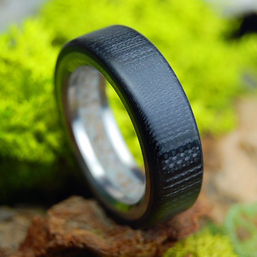 House Upon a Rock | Men's Carbon Fiber, Personal Rocks & Titanium Wedding Ring - Minter and Richter Designs