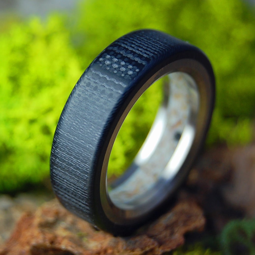 House Upon a Rock | Men's Carbon Fiber, Personal Rocks & Titanium Wedding Ring - Minter and Richter Designs