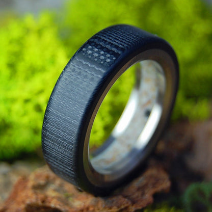 House Upon a Rock | Men's Carbon Fiber, Personal Rocks & Titanium Wedding Ring - Minter and Richter Designs