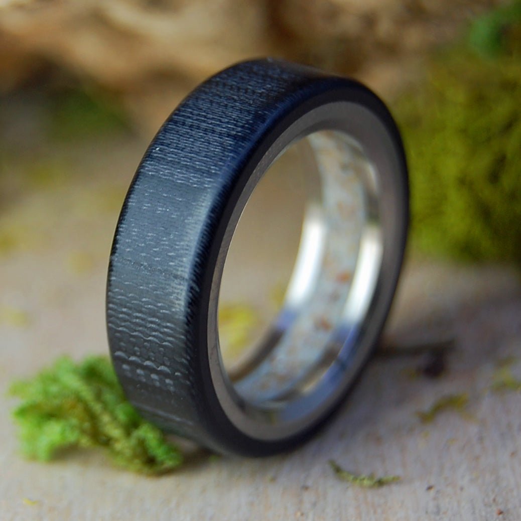House Upon a Rock | Men's Carbon Fiber, Personal Rocks & Titanium Wedding Ring - Minter and Richter Designs