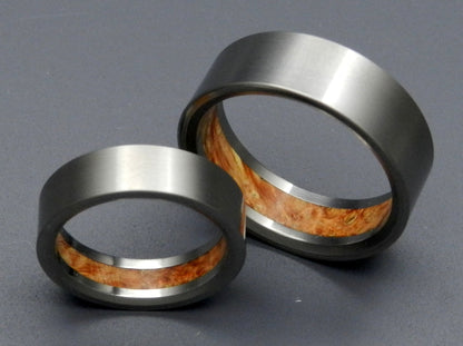 Humble Elder | Brown Box Elder Wood & Titanium - Unique Wedding Ring - Titanium Wedding Ring - Minter and Richter Designs