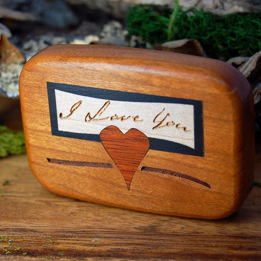 I LOVE YOU RING BOX | Wedding Ring Box For 1 or 2 - Slider Box Style - Minter and Richter Designs