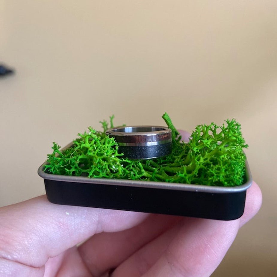 ICELANDIC HEART | Beach Sand & Koa Wood Titanium Wedding Ring - Minter and Richter Designs