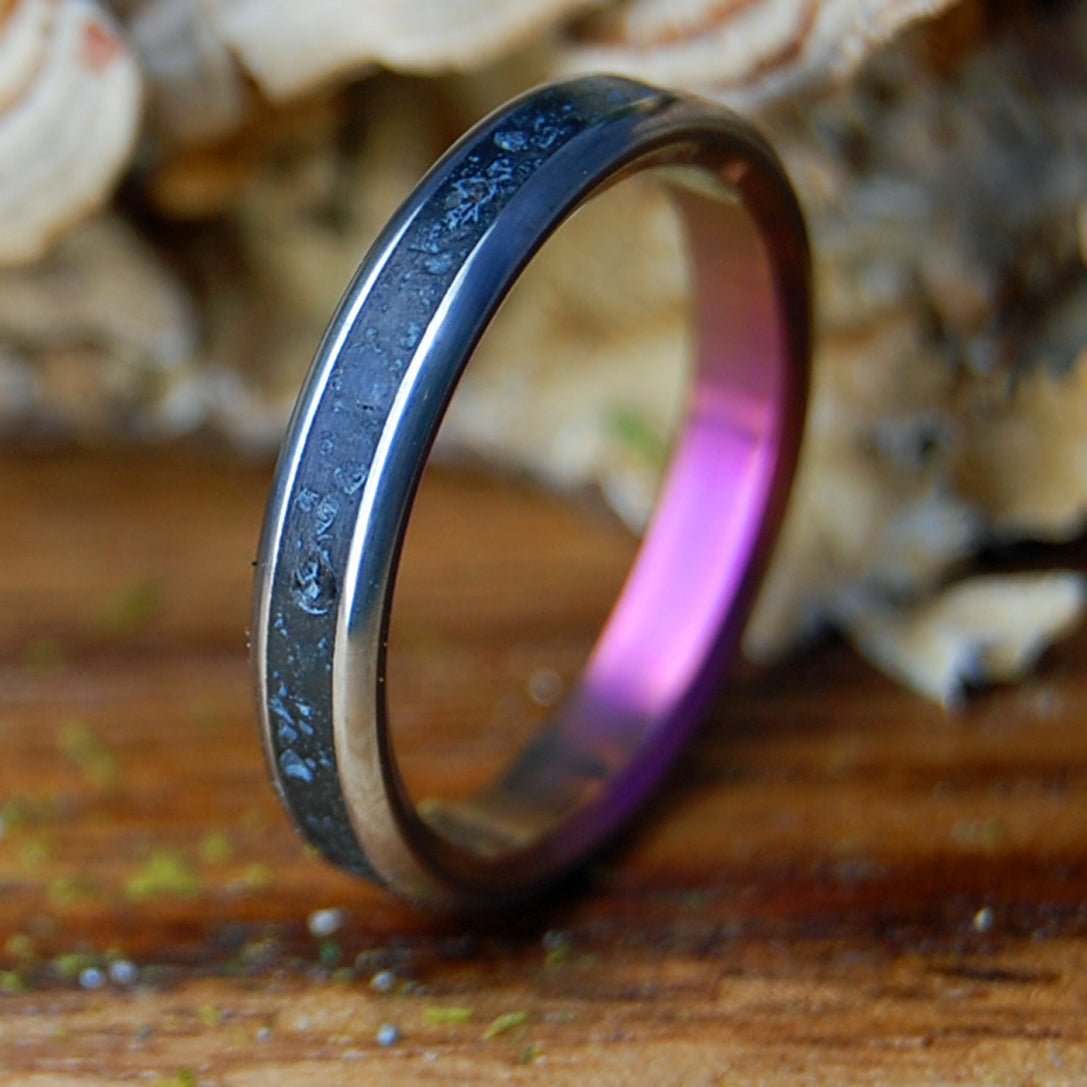 ICELANDIC LAVA PINK | Women's Lava, Beach Sand & Titanium Wedding Ring - Minter and Richter Designs