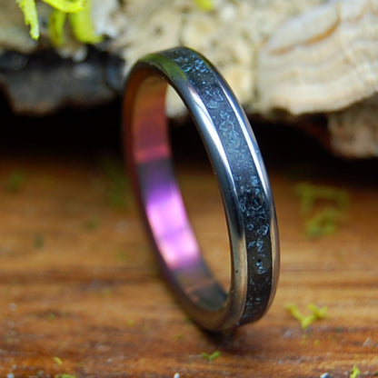 ICELANDIC LAVA PINK | Women's Lava, Beach Sand & Titanium Wedding Ring