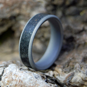 SANDBLASTED ICELANDIC LAVA | Icelandic Lava - Titanium Wedding Ring - Minter and Richter Designs