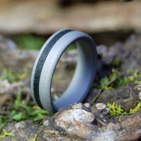 ICELANDIC LAVA OFFSET | Icelandic Lava - Titanium Wedding Ring - Minter and Richter Designs