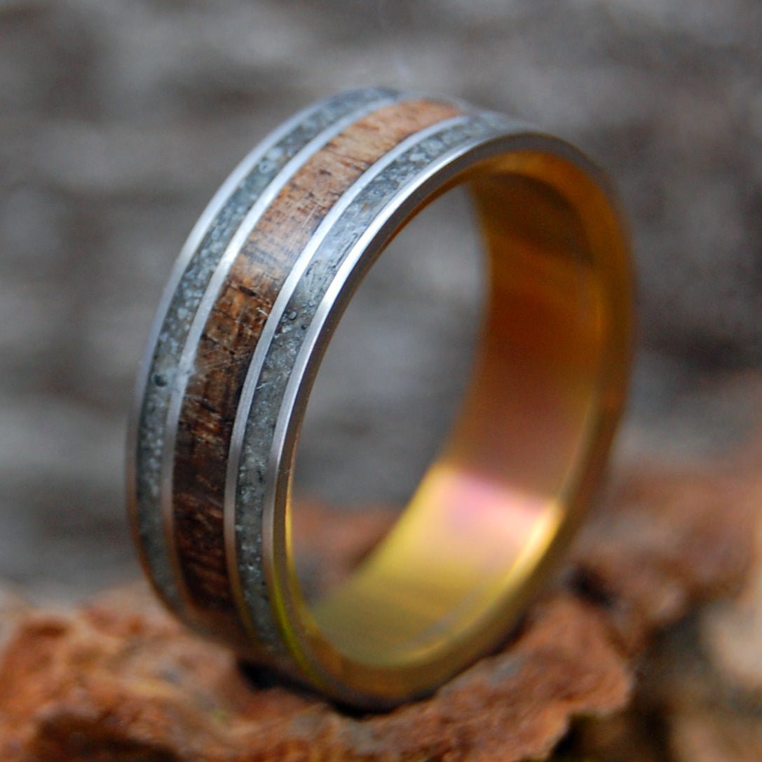 Idaho Rocks | Men's Idaho Rocks, Koa Wood, Sunset & Titanium Wedding Ring - Minter and Richter Designs