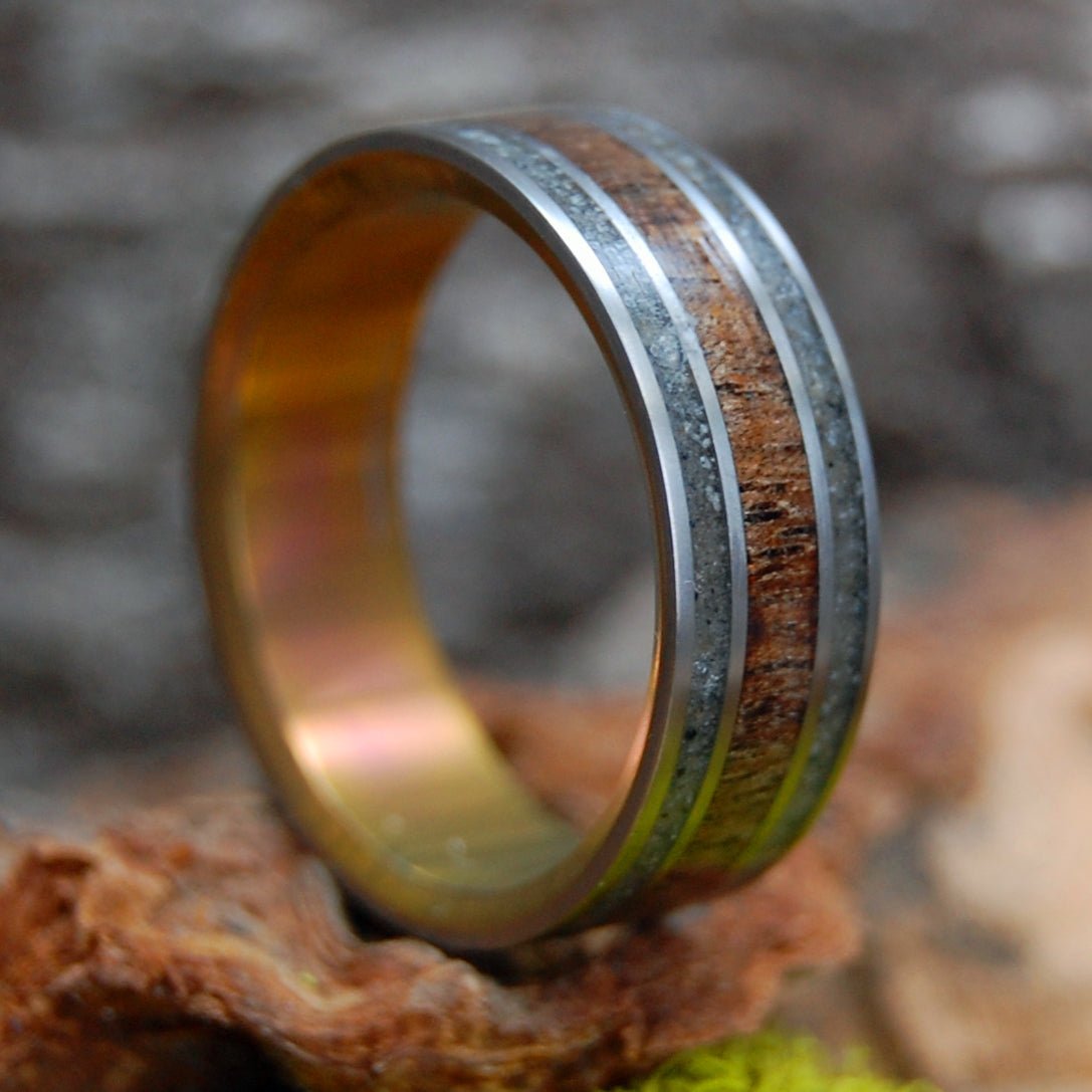 Idaho Rocks | Men's Idaho Rocks, Koa Wood, Sunset & Titanium Wedding Ring - Minter and Richter Designs