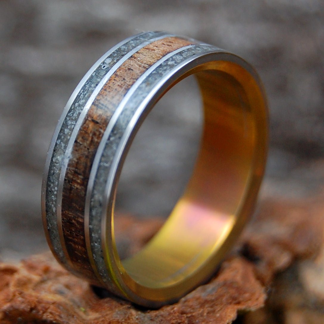 Idaho Rocks | Men's Idaho Rocks, Koa Wood, Sunset & Titanium Wedding Ring - Minter and Richter Designs