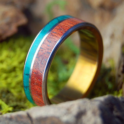 IMPERIAL BLOODWOOD BRONZE | Men's Bloodwood, Imperial Jade & Titanium Wedding Ring - Minter and Richter Designs