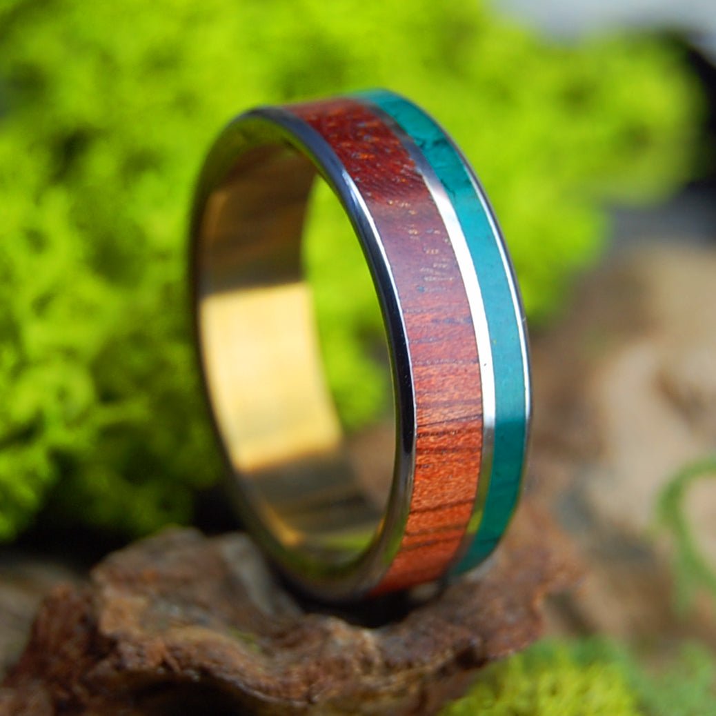 IMPERIAL BLOODWOOD BRONZE | Men's Bloodwood, Imperial Jade & Titanium Wedding Ring - Minter and Richter Designs