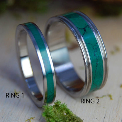 IMPERIAL CLEOPATRAS DESIRE | Jade Stone & Titanium - Unique Wedding Rings - Minter and Richter Designs