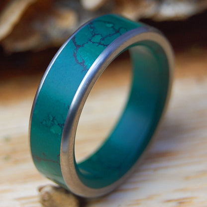 IMPERIAL GOD OF WOLVES | Men's Jade Stone & Titanium Wedding Ring - Minter and Richter Designs