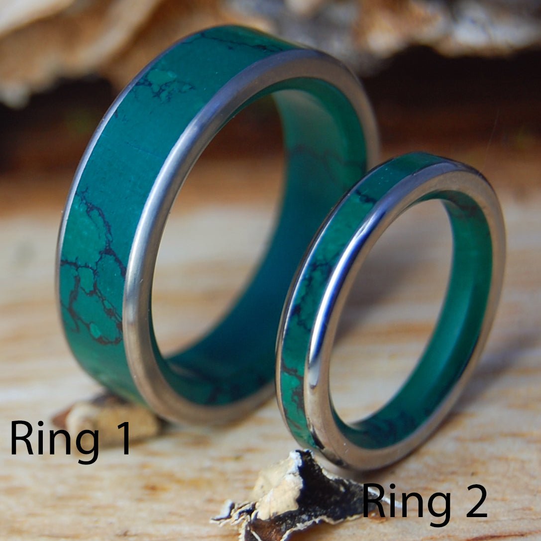 IMPERIAL GOD OF WOLVES SET | Titanium & Jade Wedding Bands - Minter and Richter Designs