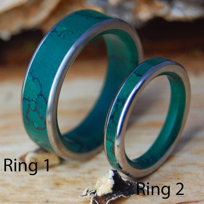 IMPERIAL GOD OF WOLVES SET | Titanium & Jade Wedding Bands - Minter and Richter Designs