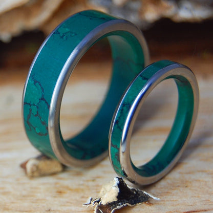 IMPERIAL GOD OF WOLVES SET | Titanium & Jade Wedding Bands - Minter and Richter Designs