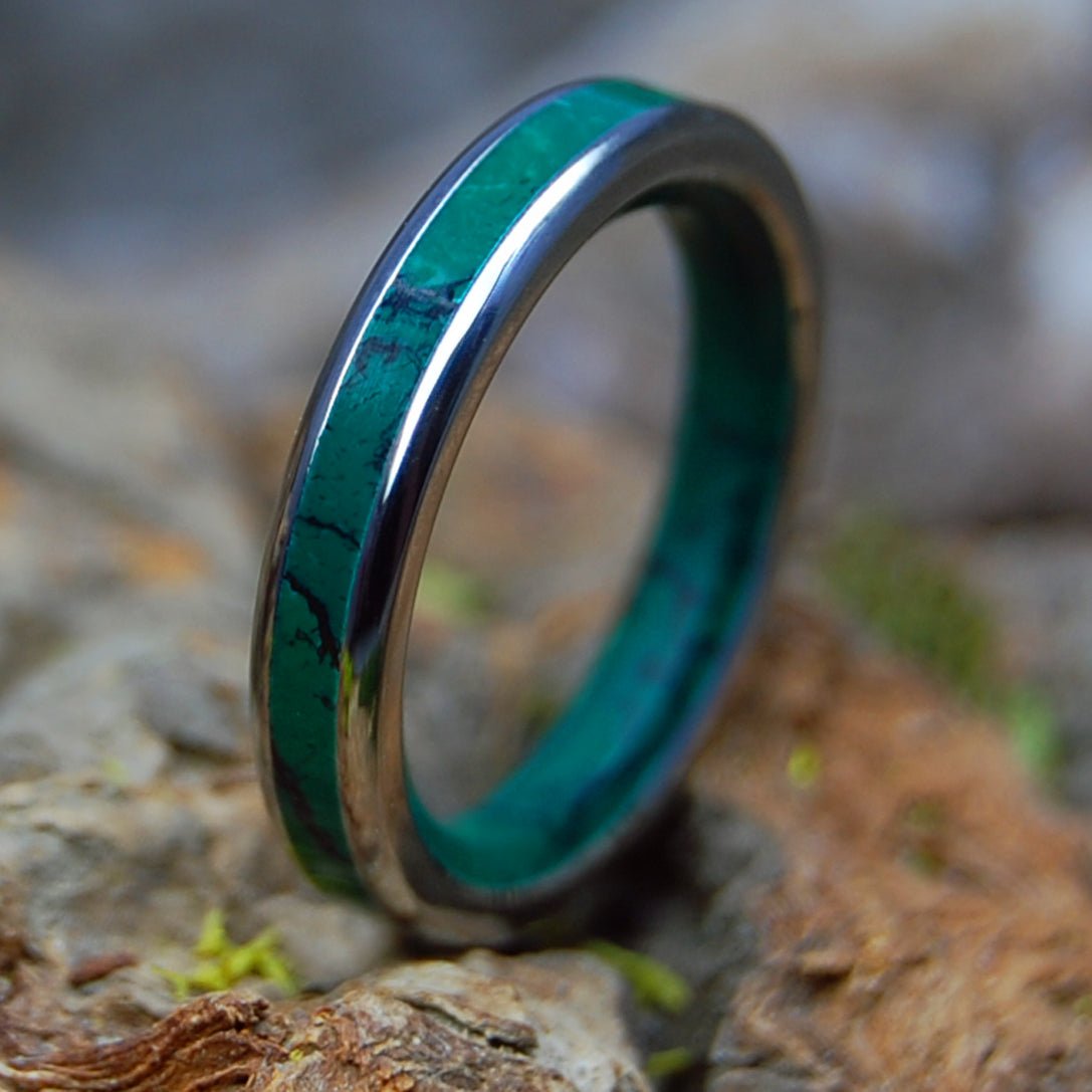 IMPERIAL GOD OF WOLVES SLIM | Women's Jade Stone & Titanium Wedding Ring - Minter and Richter Designs