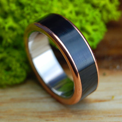 IN HIS CLEARNESS | Men's Onyx & Titanium Wedding Ring - Minter and Richter Designs