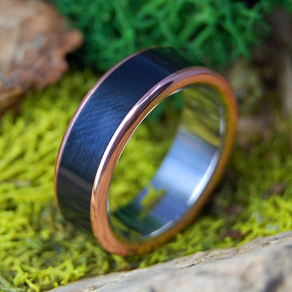 IN HIS CLEARNESS | Men's Onyx & Titanium Wedding Ring - Minter and Richter Designs