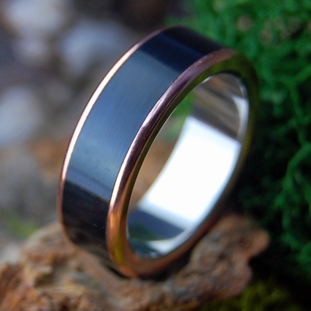 IN HIS CLEARNESS | Men's Onyx & Titanium Wedding Ring - Minter and Richter Designs