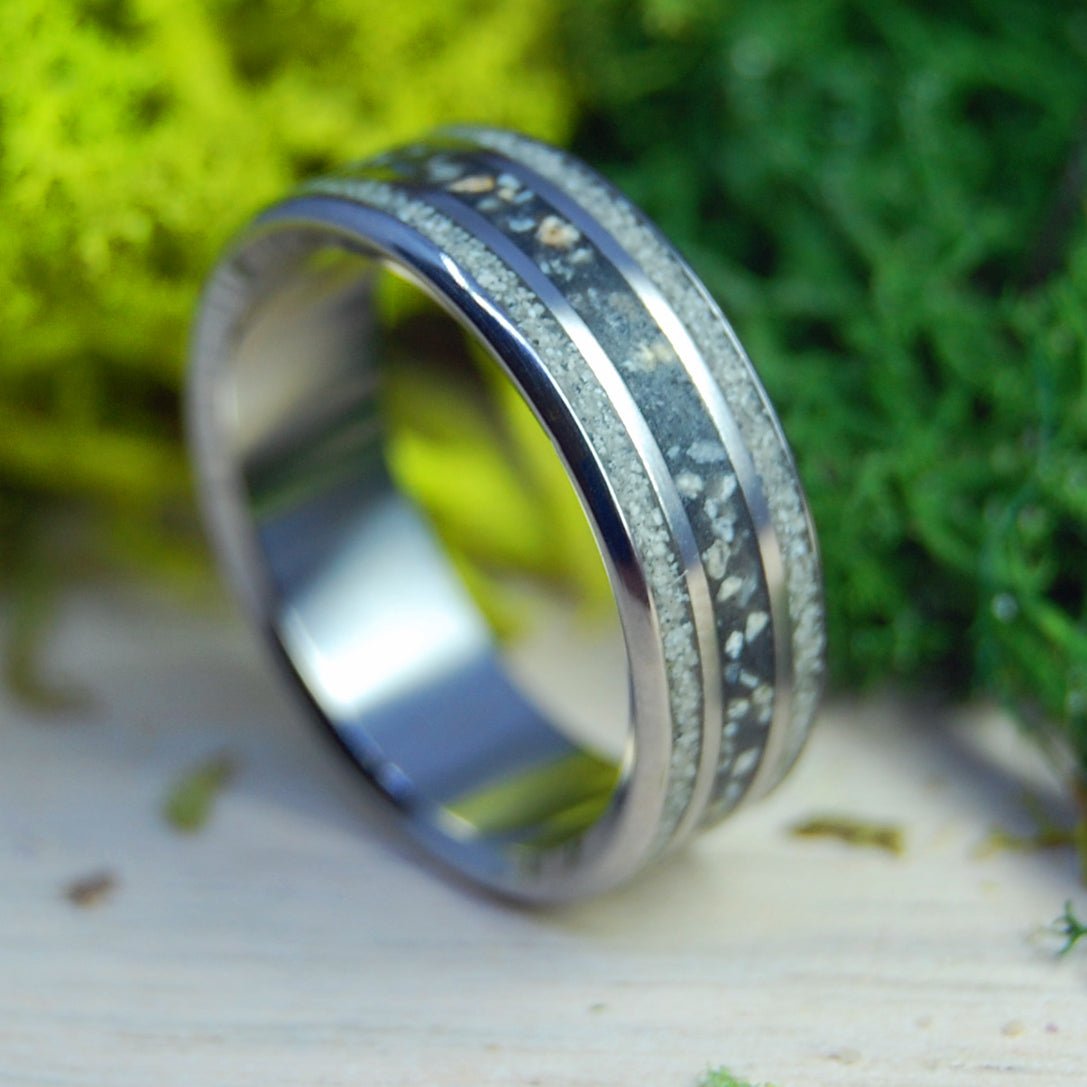 ISLA BELLA | Isla Bella FL Beach Sand Titanium Wedding Ring - Minter and Richter Designs