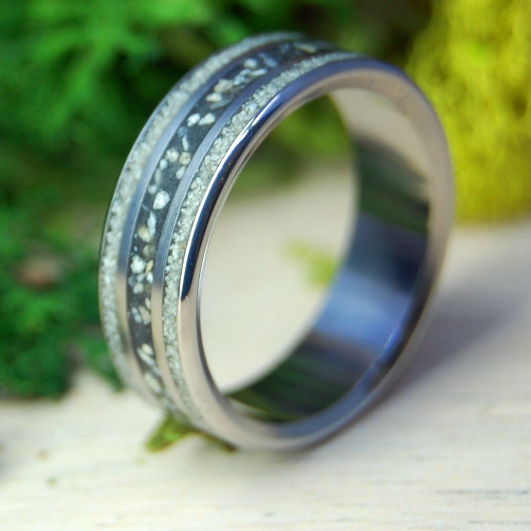 ISLA BELLA | Isla Bella FL Beach Sand Titanium Wedding Ring - Minter and Richter Designs