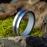 IT'S ALL IN THE FINISH | Onyx Stone -  Titanium Wedding Ring - Minter and Richter Designs