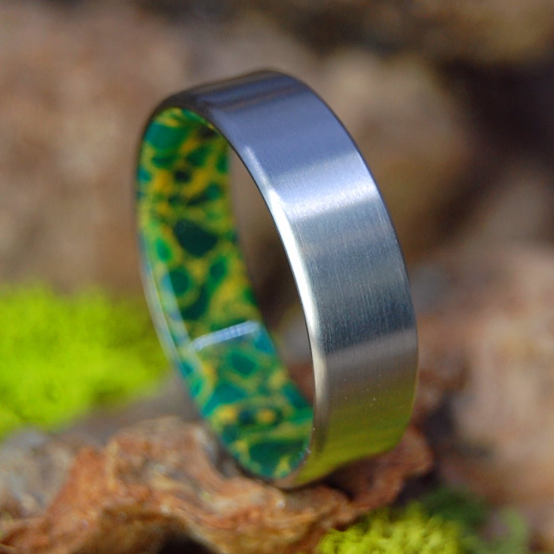 Jade in my Veins | Men's Egyptian Jade & Titanium Wedding Ring - Minter and Richter Designs